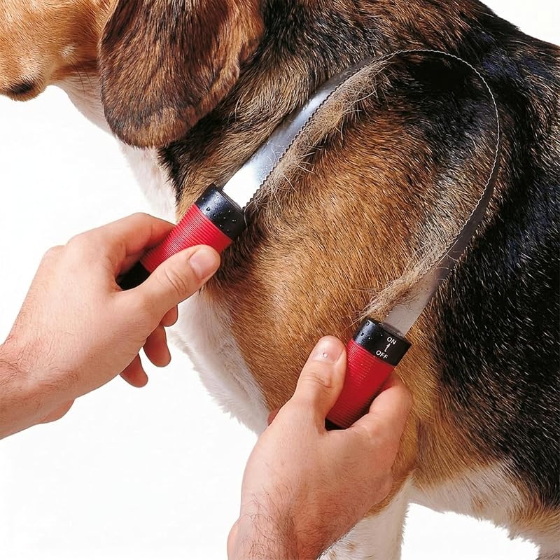 Peigne Etrille pour chiens GRO 5954, Lame à double dents, Idéal pour les animaux à poils courts, 28,5 x 6,5 x h 3,4 cm