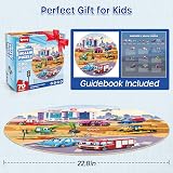 SYNARRY Giant Construction Vehicle Floor Puzzle 70pcs Round Kids 3 8 yrs view 6