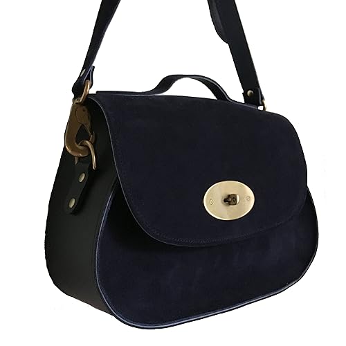 navy blue suede handbags uk