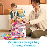 Mega Bloks Big Building Bag 60 Blocks 9 Colors Pink Ages 1+ view 4