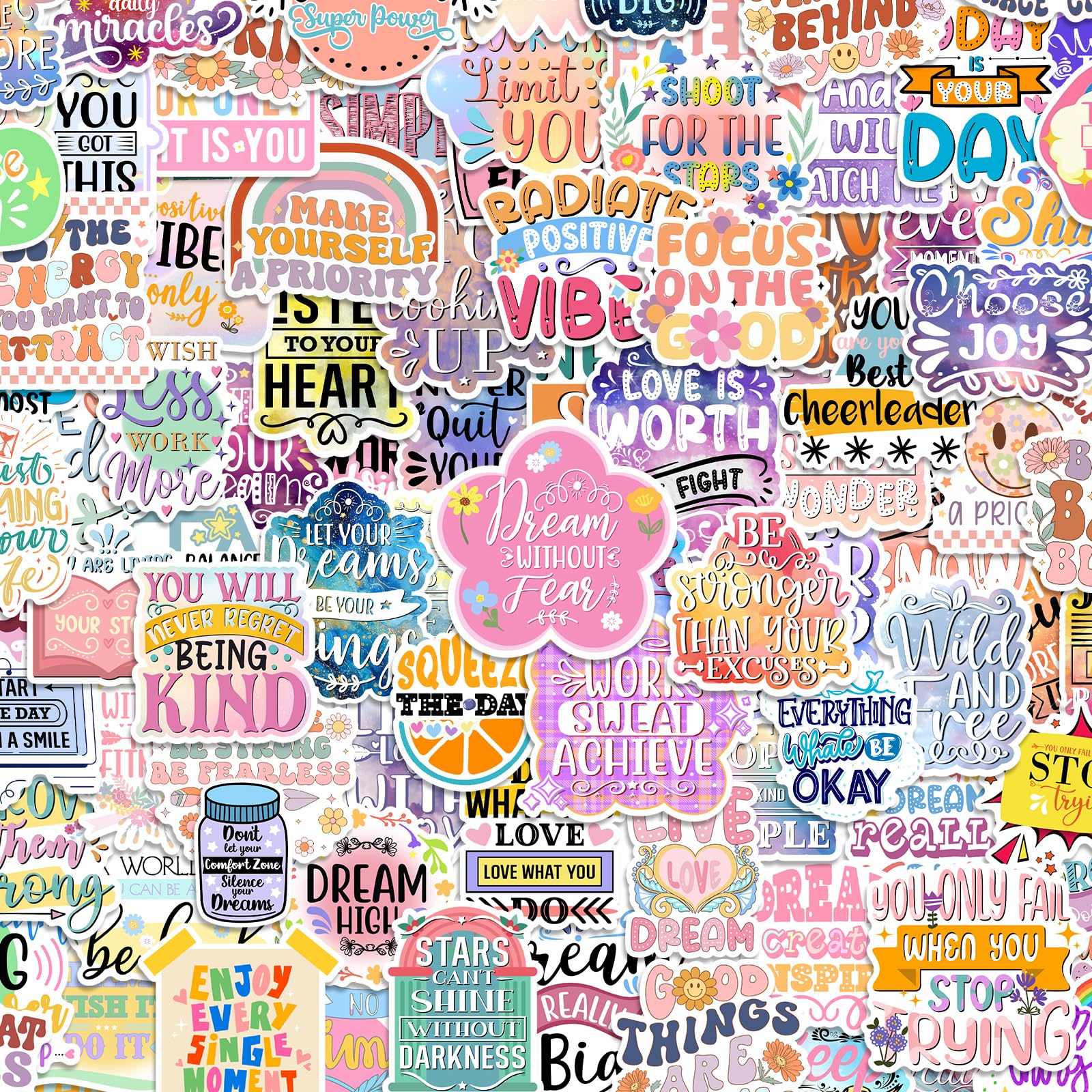300 PCS Inspirational Stickers for Adults, Teens, Teachers, Motivational Stickers for Water Bottles, Laptops, Decals, Scrapbook Journal