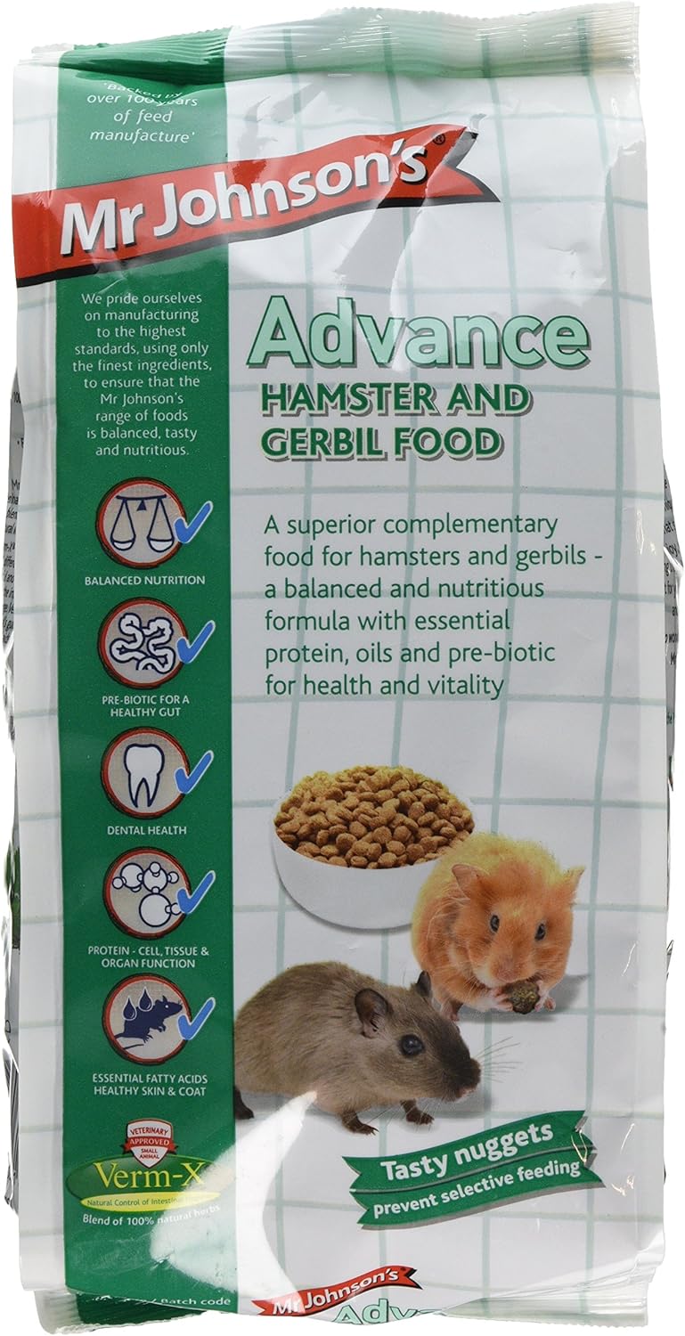 Mr Johnson's Advance Hamster and Gerbil Food, 750 g, transparent, 750 g (Pack of 1)