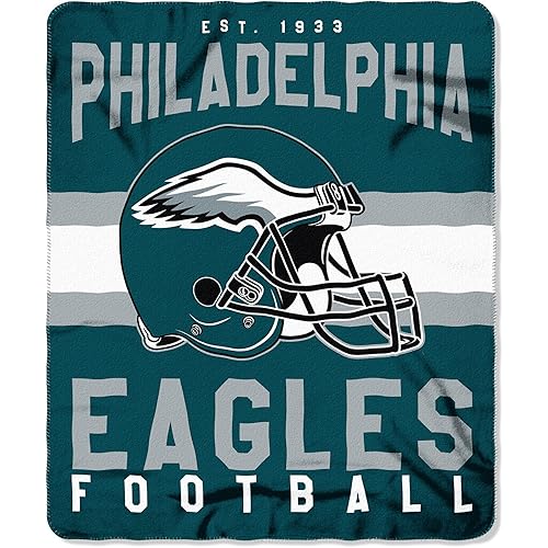 Officially Licensed NFL Philadelphia Eagles "Singular" Printed Fleece Throw Blanket, 50" x 60", Multi Color