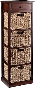 Southern Enterprises Kenton 4-Basket Storage Tower, Brown