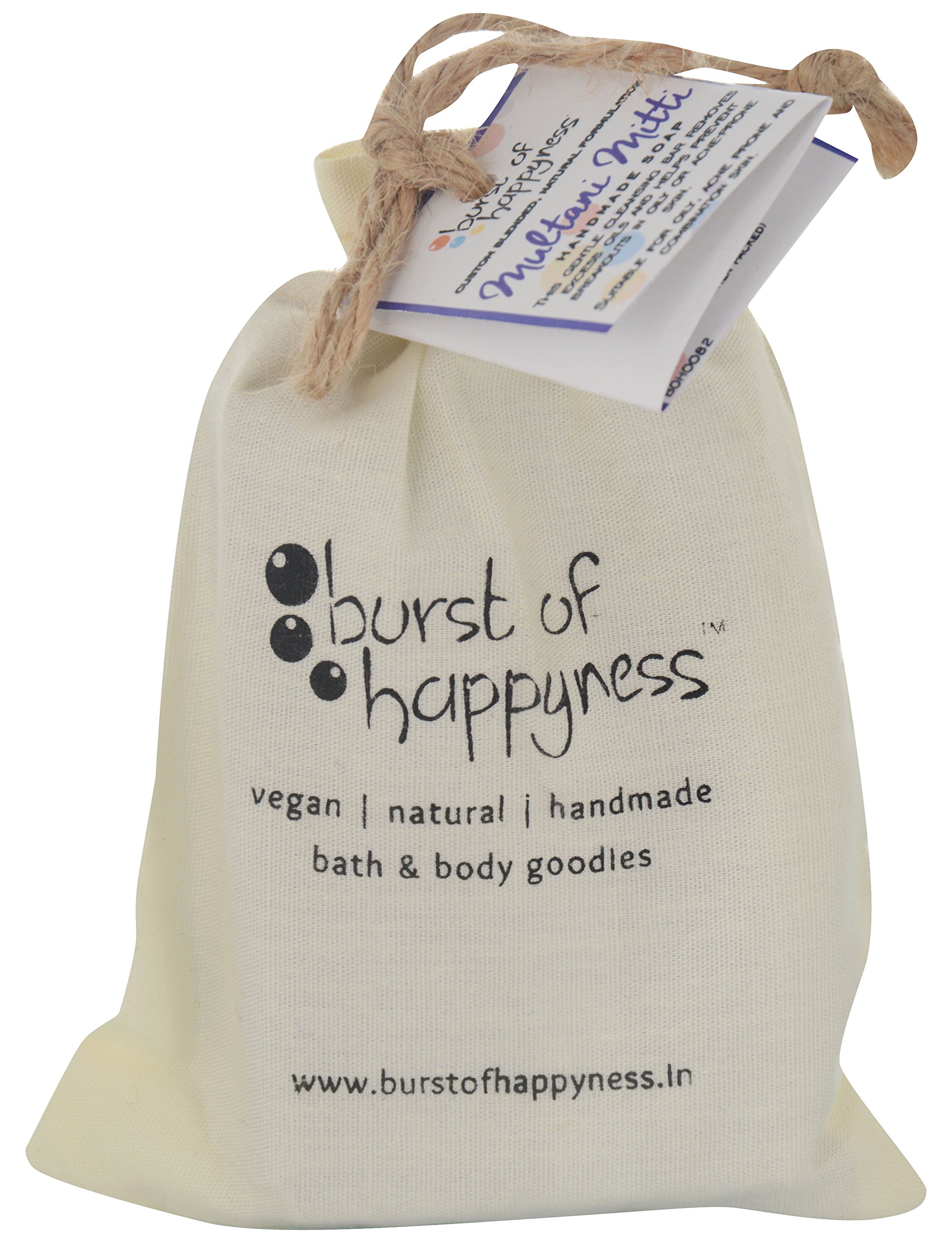 Burst Of Happyness Multani Mitti Handmade Soap, for Oily, Acne, Combination Skin 100 g
