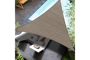CIELO COLORIDO 20' x 20' x 20' Brown Triangle Sun Shade Sail,95% UV Blockage,Water & Air Permeable, Commercial, Custom Size Accepted