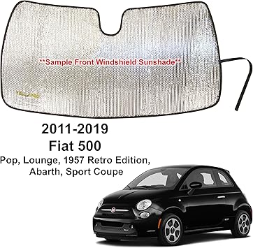 Amazon Com Yellopro Custom Fit Automotive Reflective Windshield Sunshade Accessories Uv Protection For 11 12 13 14 15 16 17 18 19 Fiat 500 Pop Lounge Retro Abarth Sport Coupe Convertible Automotive