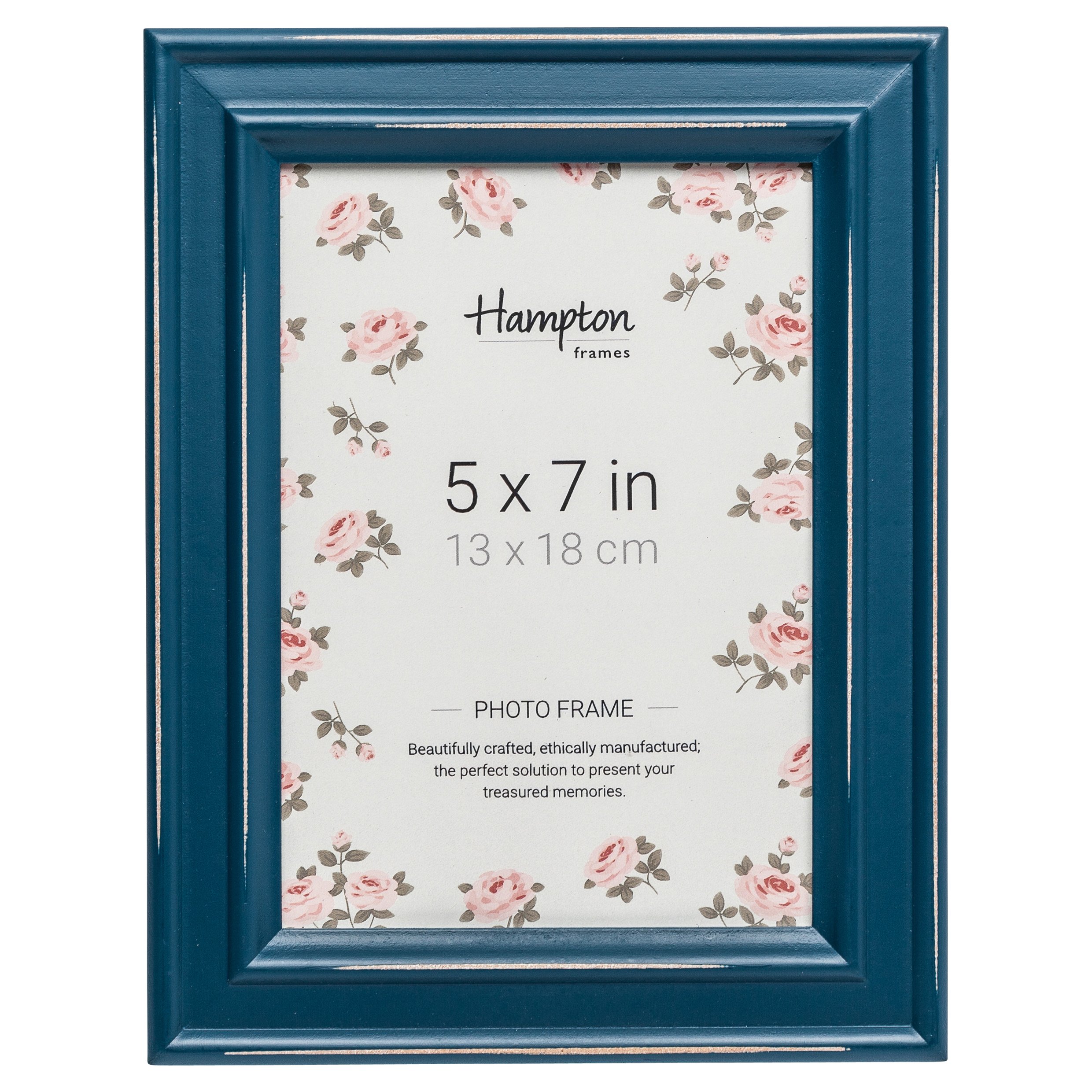 Hampton Frames PALOMA Teal Blue Shabby Chic 5x7 13x18cm Distressed Wood Photo Frame PAL301957TL