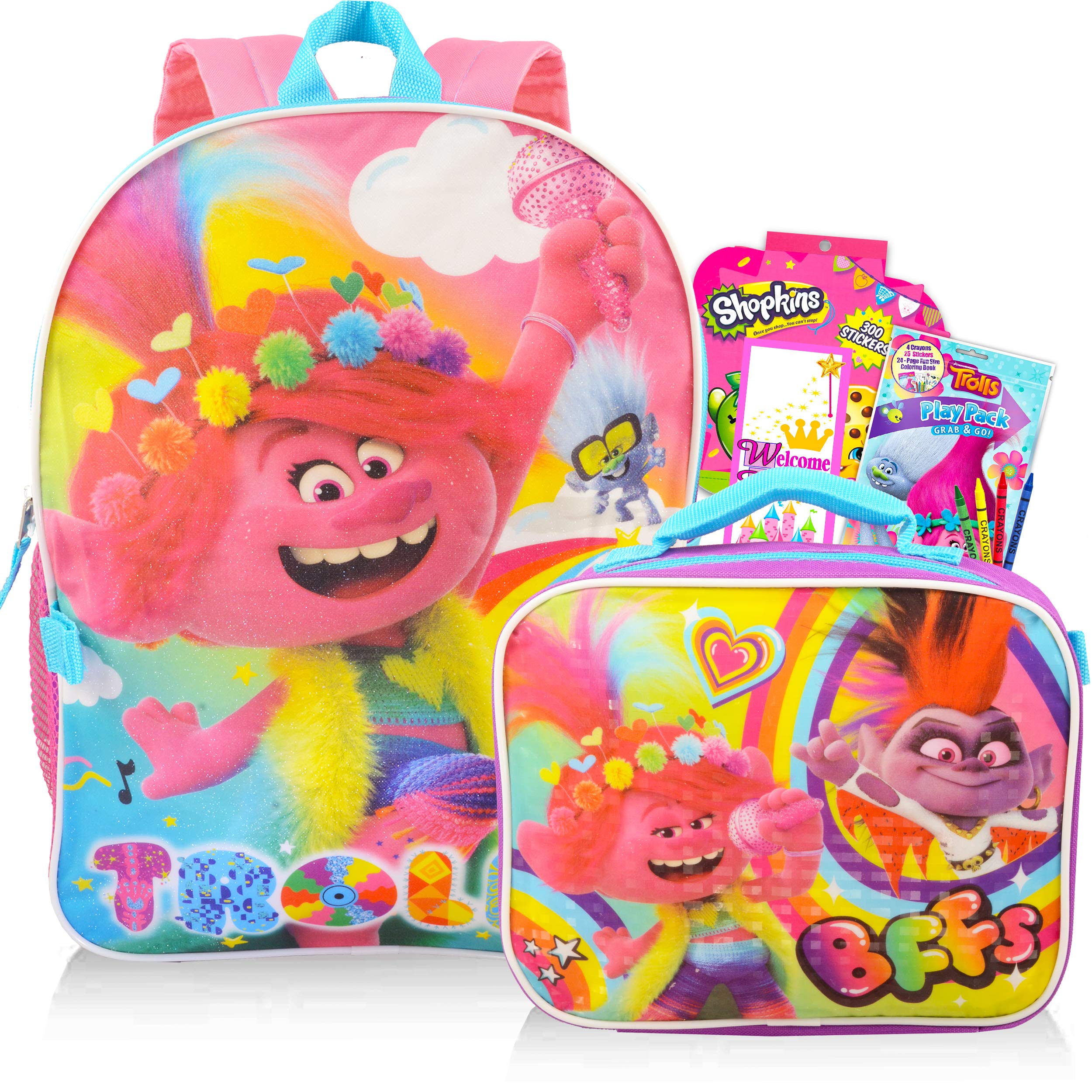 trolls backpack and lunchbox