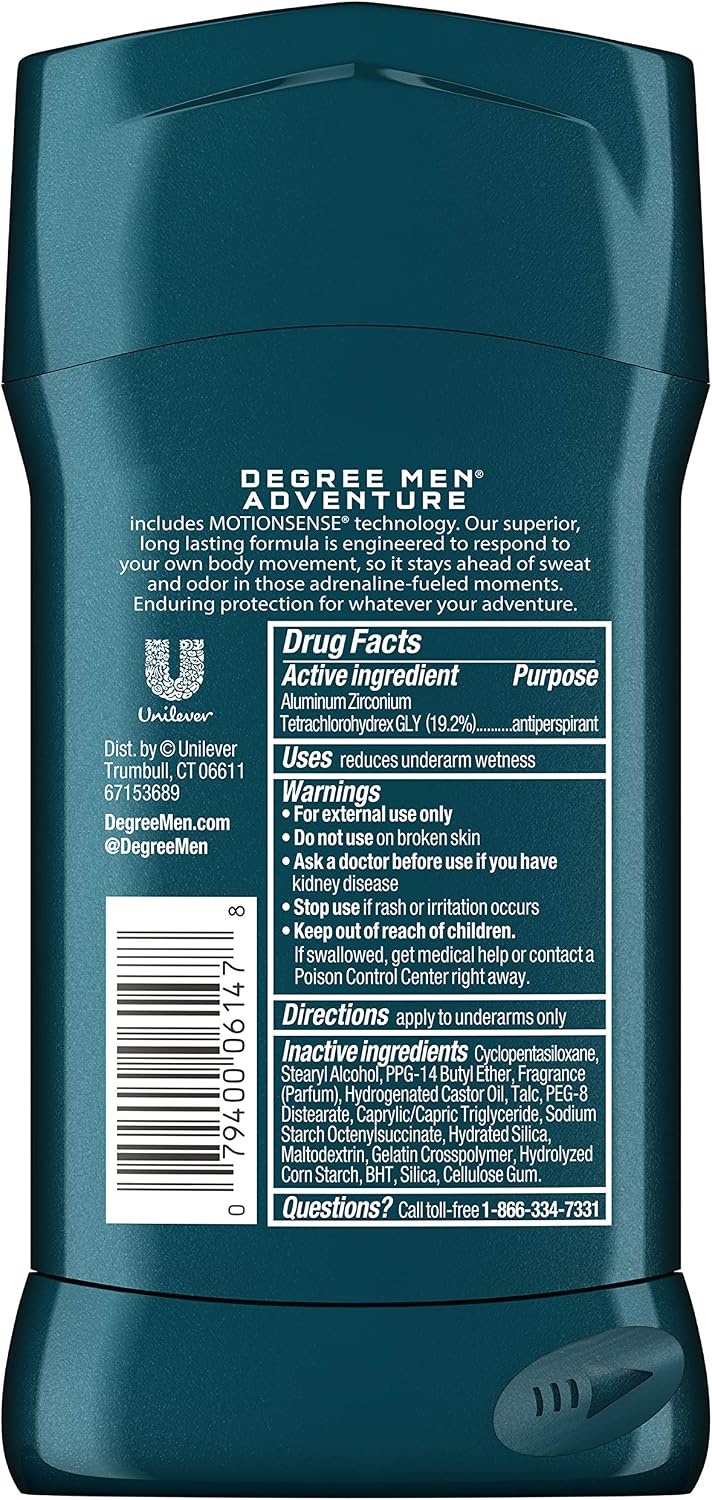 Degree Men Invisible Antiperspirant & Deodorant, Adventure, 2.7Ounce Packages (Pack Of 4), 76 g (Pack of 4) - Image 4
