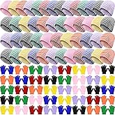 Chuarry 144 Pcs/ 72 Sets Kids Winter Hats and Gloves Bulk, Knit Hat Gloves Pack Unisex Winter Gift for Boys Girls Donation