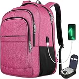 Carry on Backpack for Women, Lapsouno TSA Extra Large 17.3 Inch Travel Laptop Backpack, Water Resistant Casual Hiking Travel 