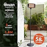 Swan Stand Patio Heater 2KW Remote Control Adjustable Height IP24 Water view 2