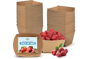 IDL Packaging Pint Berry Basket, Brown (Pack of 1500) - Strong and Food-Safe Cardboard Containers for Freezing or Storing Small Fruits - Perfect Farmers Market Supplies