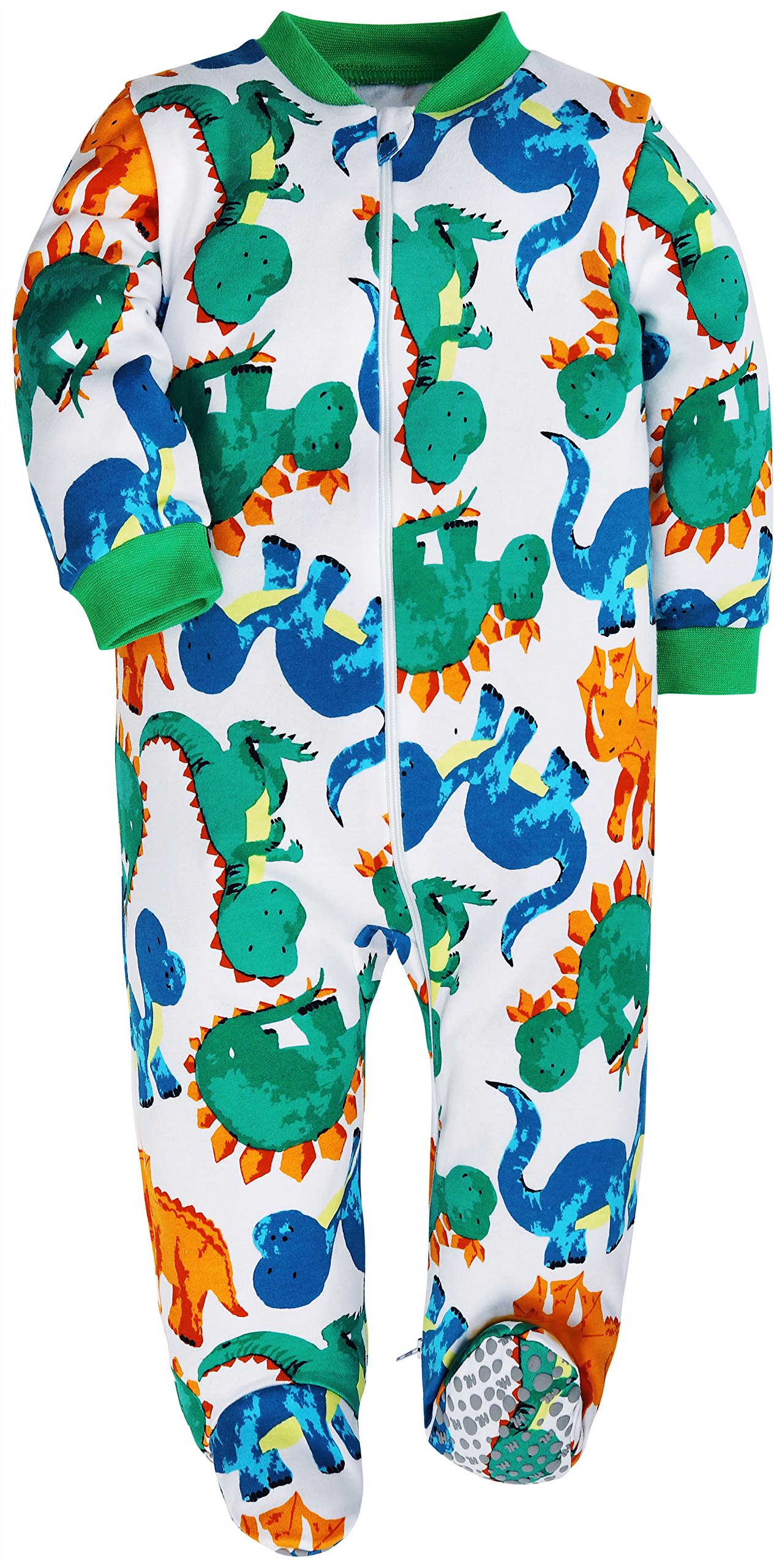 Baby Boys 2-Pack Footed Girls Pajamas Sleepers Rompers Toddler Kids Cotton Pjs with Non-Slipping Sole …