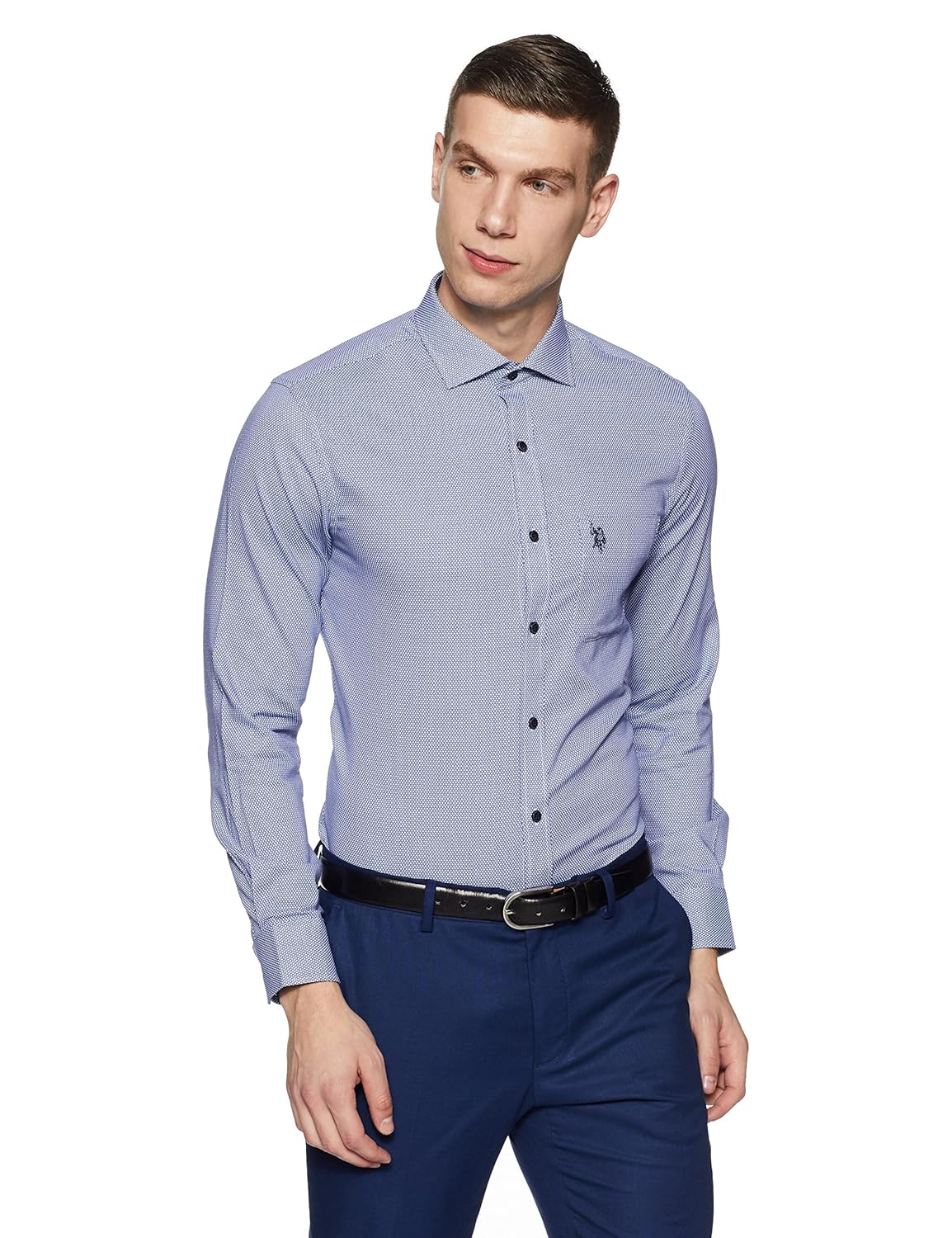 us polo association men's checkered regular fit formal shirt