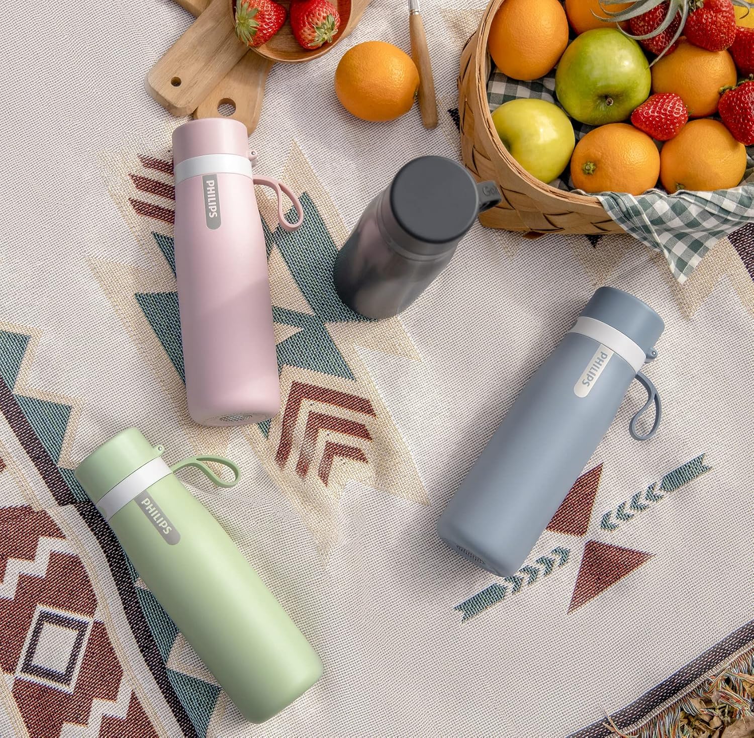Philips Water GoZero Everyday Insulated Stainless Steel Filter Water Bottle, Designed with Philips Everyday Filter That fits in The Straw to Filter Tap Water into Cleaner-Tasting Water, Grey, 20oz : Sports & Outdoors