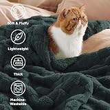 Bedsure Fleece Throw Blanket Soft Checkered Dark Green 152x203 cm view 4