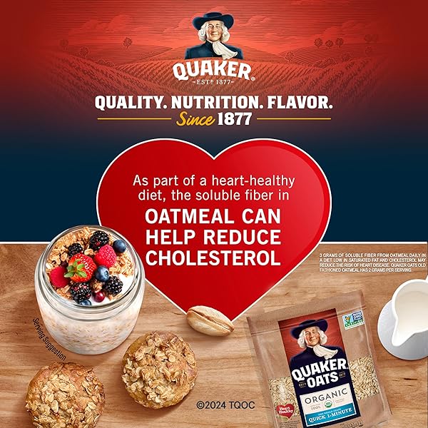 QUAKER QUICK 1 MINUTE OATS, ORGANIC, NON-GMO
