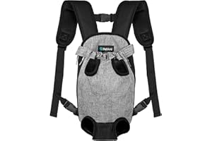 PetAmi Dog Carrier Backpack, Adjustable Pet Cat Front Carrier Backpack, Ventilated Dog Chest Carrier for Hiking Camping Travel, Sling Bag for Small Medium Dog Cat Puppies, Small, 5-9 lbs, Grey