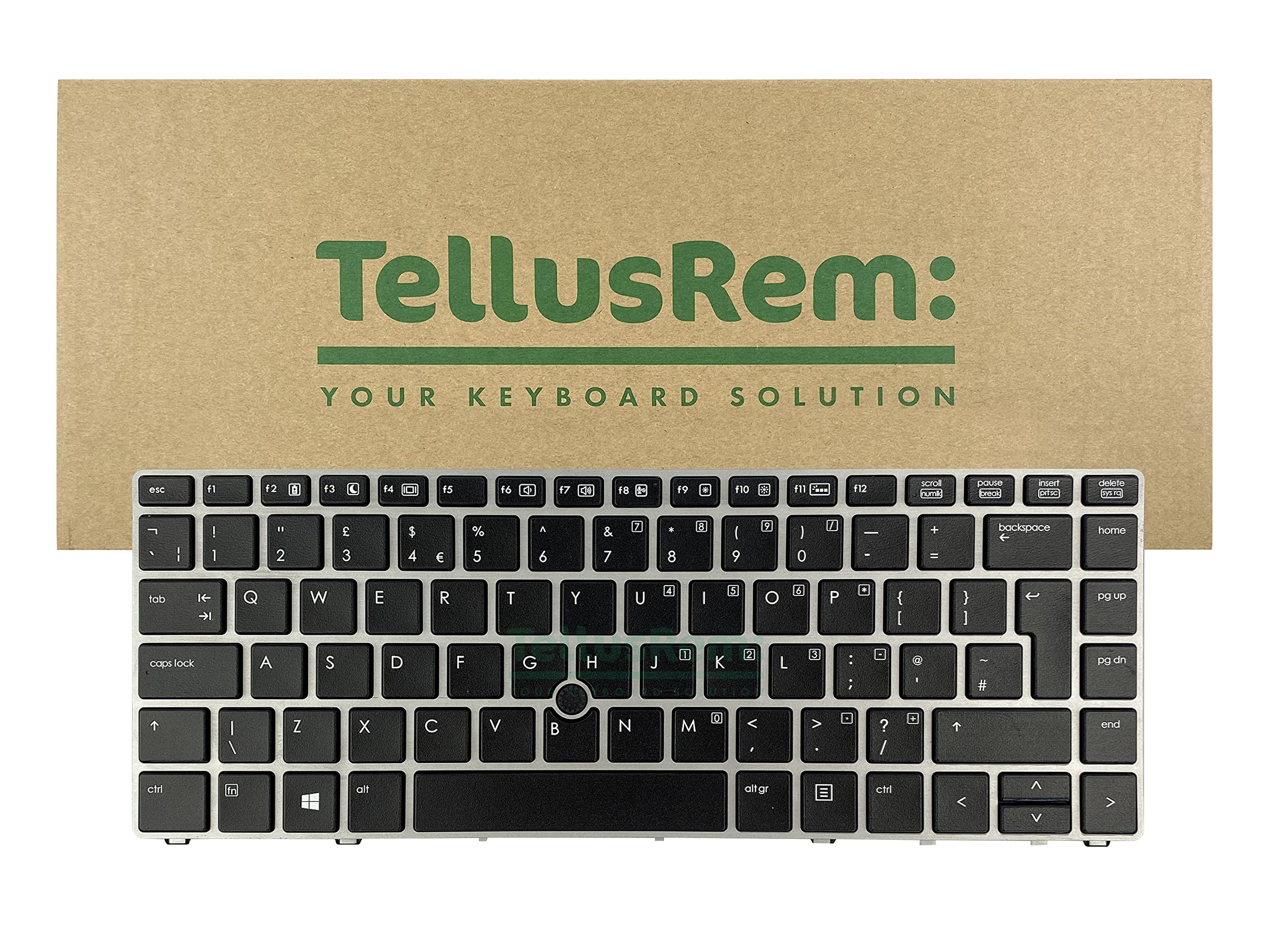 TellusRem replacement UK backlit keyboard for HP 9470M