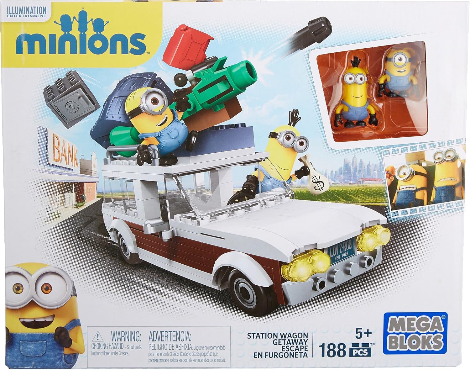 Mattel Mega Bloks CNF56 - Mega Bloks Minions Fluchtwagen