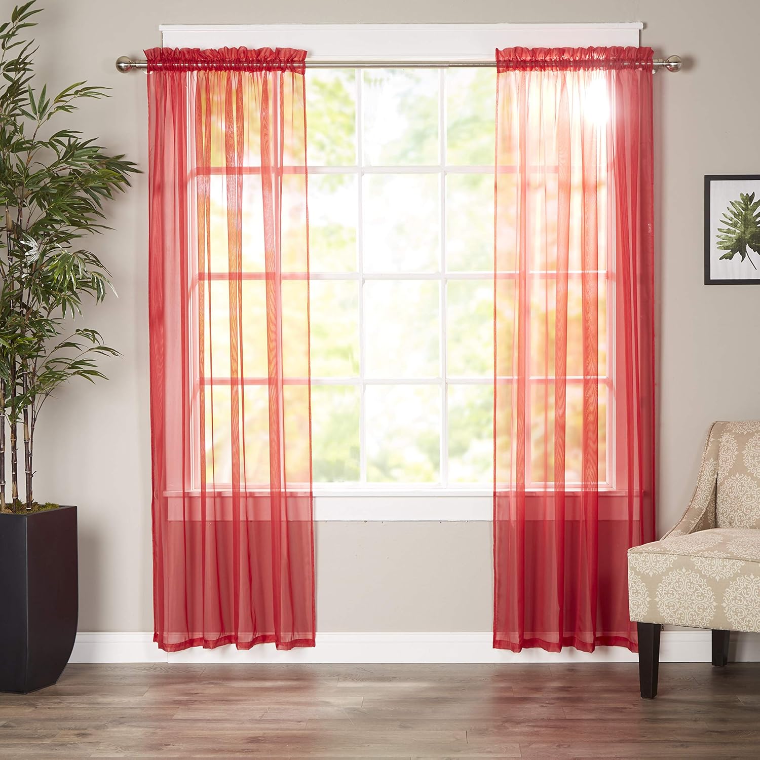 Elegant Comfort Luxury Sheer Curtains, Window Treatment