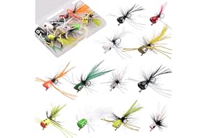 Fishing Poppers Fly Fishing Flies Lures Kit Bass Popper Dry Fly Flies Bugs Fishing Lures Popper Bait Bug with Hooks for Bass 