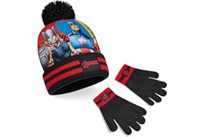 Marvel Boys Hat and Gloves Set for Boys Kids Winter Beanie Hat Cold Weather Accessories Set Avengers Gifts