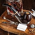 Whitluck's Tobacco Pipe, Handmade Wood Smoking Pipe, Perfect Beginner Pipe Kit for Smoking with Ultimate Guide E-Book, Gift Set and Accessories (Sunny Yellow)
