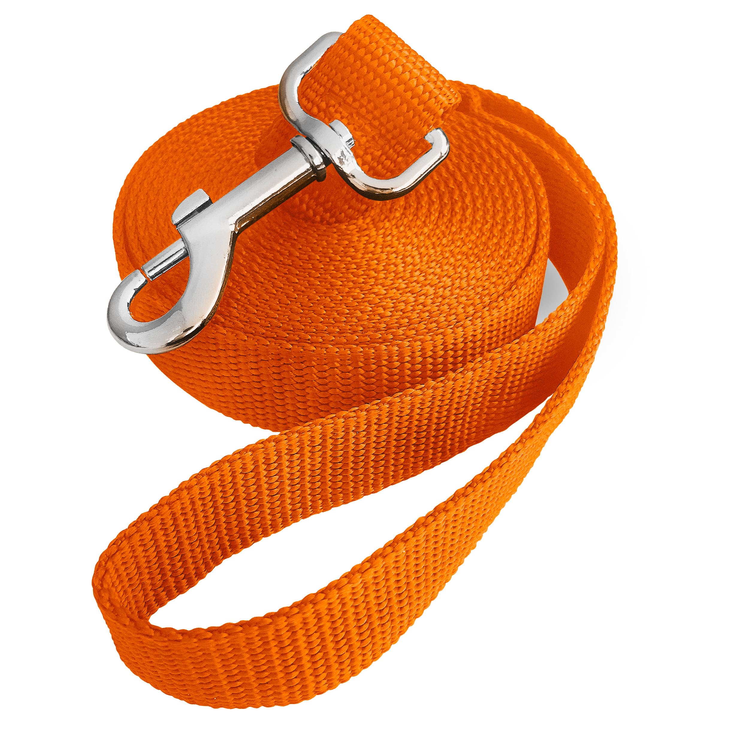 Jeckpat 10ft Orange Dog Leashes Long Line Training Puppy Leash,for Large,Medium and Small Dogs,Long Pet Lead,for Training,Backyard,Camping,or Play,Great for Parks and Fetch (10FT, Orange)