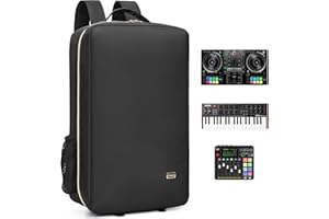 Rabjen DJ Backpack for Club Gigs, DJ Mixer Case Compatible with Pioneer DJ DDJ-REV1, DJ Controller, Novation Launchkey 37 Key Keyboard and More Equipment