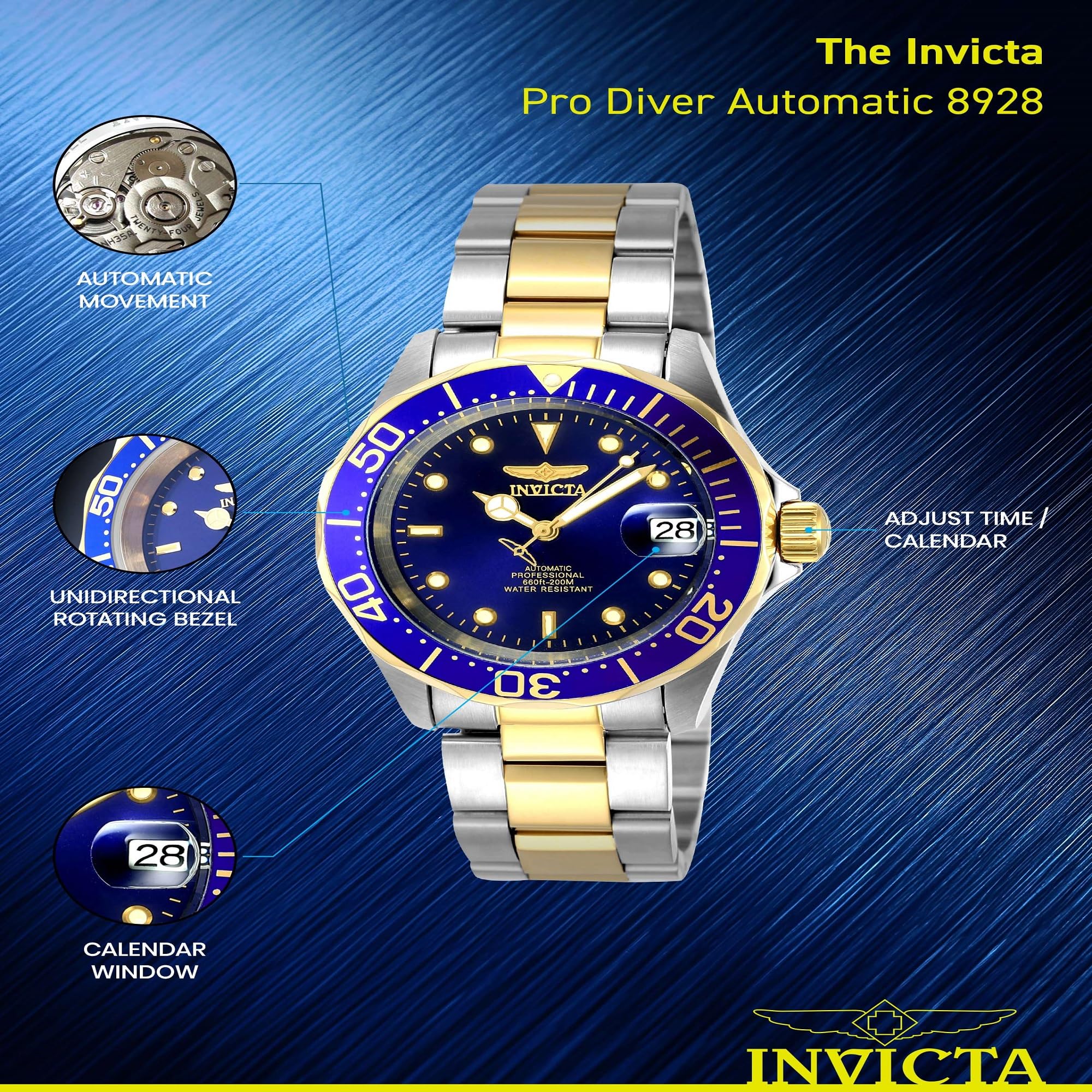 Invicta Pro Diver Edelstahl Herren Automatikuhr - 40mm 4