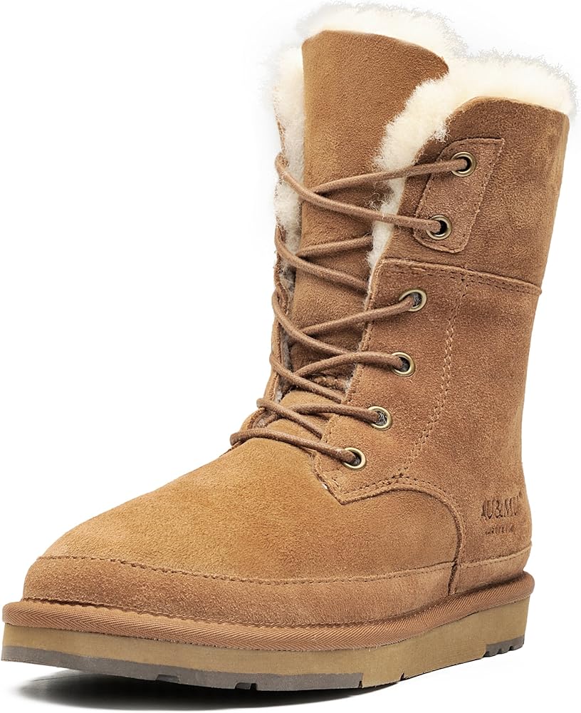 lace up leather snow boots
