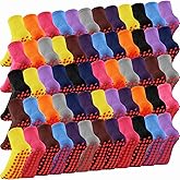 Chuarry 30 Pairs Non Slip Socks Non Skid Socks with Grips for Elderly Yoga Hospital Cushioned Sole Gripper for Men Women