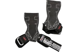 GRIP POWER PADS Lifting Grips PRO Weight Gloves Heavy Duty Barbell Gymnastics Straps Alternative to Power Hooks Deadlifts Adjustable Neoprene Padded Wrist Wrap