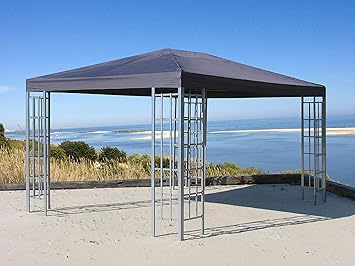 QUICK STAR Rank Pavillon 3x4m Metall Garten Partyzelt Anthrazit RAL 7012