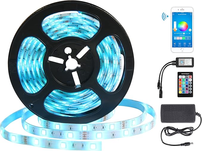 tira de luz inteligente tiras led wifi galook 5m inalambrico strip barra de luz 150 leds 5050 rgb con controlador a distancia para alexa echo google