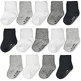 Fruit of the Loom Baby 14-Pack Grow & Fit Flex Zones Cotton Stretch Socks - Unisex, Girls, Boys