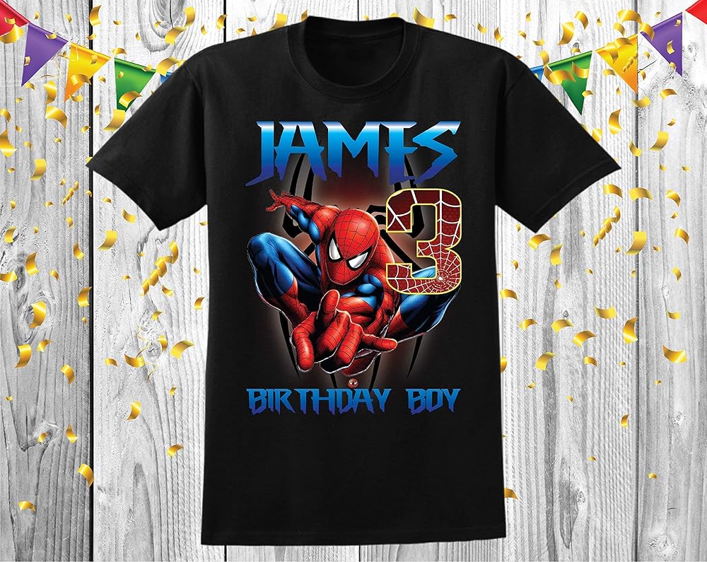Amazon.com: Custom Spider Man Birthday Shirt, Spider Man Birthday Party