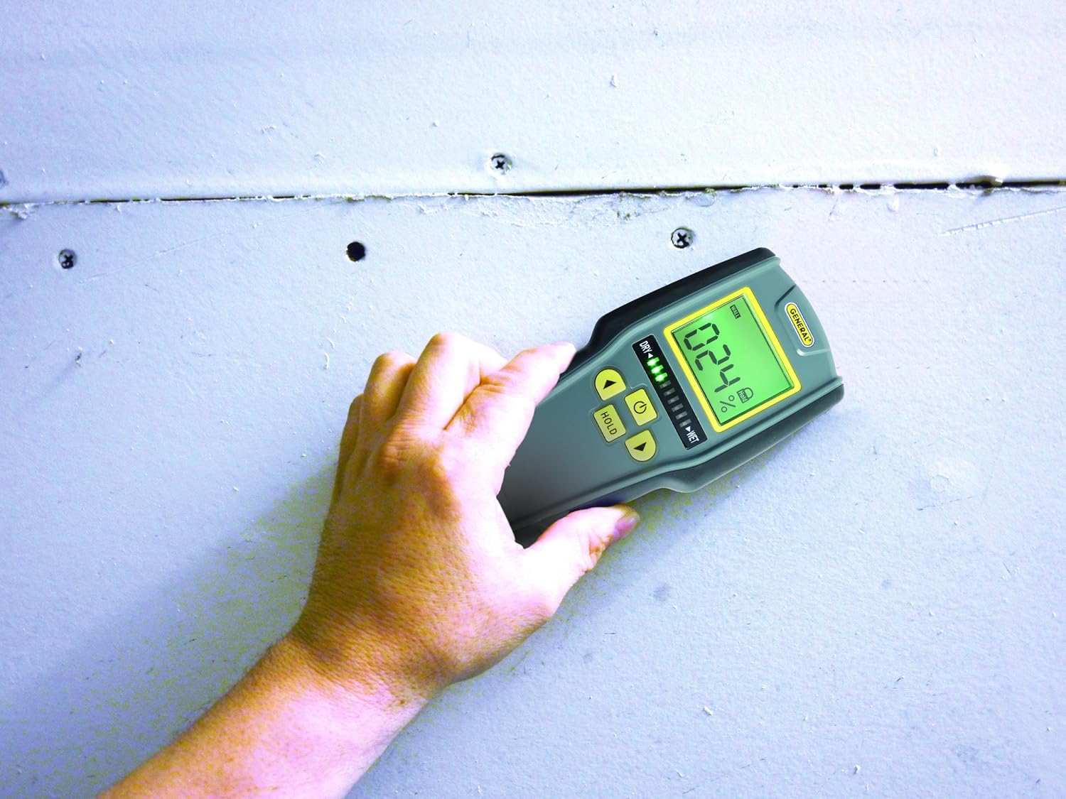 General Tools MMD7NP Moisture Meter, Pinless, Digital LCD with Tricolor