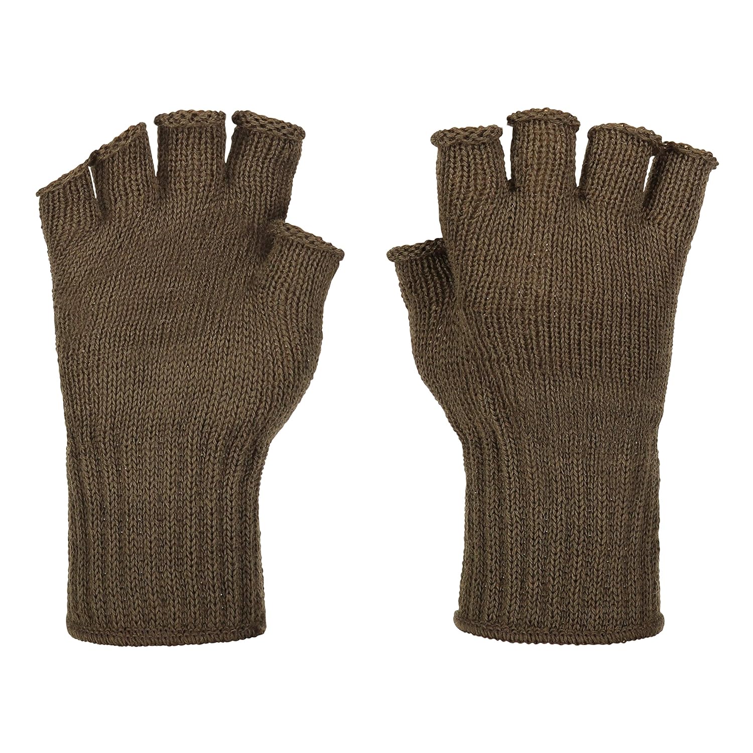 Fingerless Wool Glove Military GI Govt Issue (Brown) Amazon.in
