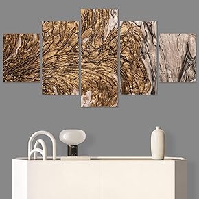 SIGNWIN 5 Panel Canvas Wall Art Abstract Closeup...