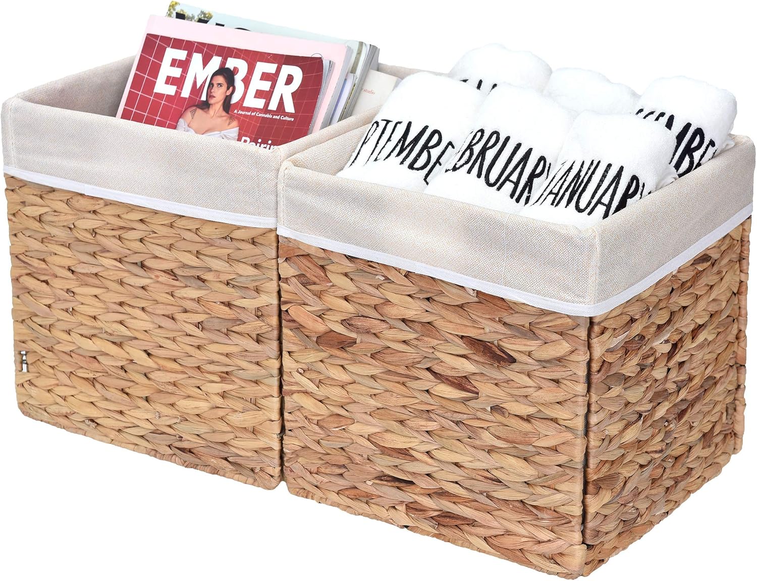 StorageWorks Rectangular Wicker Baskets 