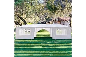 ACLULION 10x30 Tents for Parties, Large Party Tent, Outdoor Canopy Tent with 8 Sidewalls and Windows for Wedding, Birthday, Event, White Backyard Tent for Temporary Event