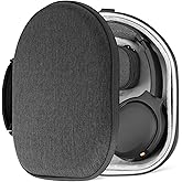 Geekria Shield Headphones Case for Lay Flat Over-Ear Headphones, Replacement Hard Shell Travel Carrying Bag with Cable Storage, Compatible with Steelseries, B&W, Skullcandy Headsets (Grey)