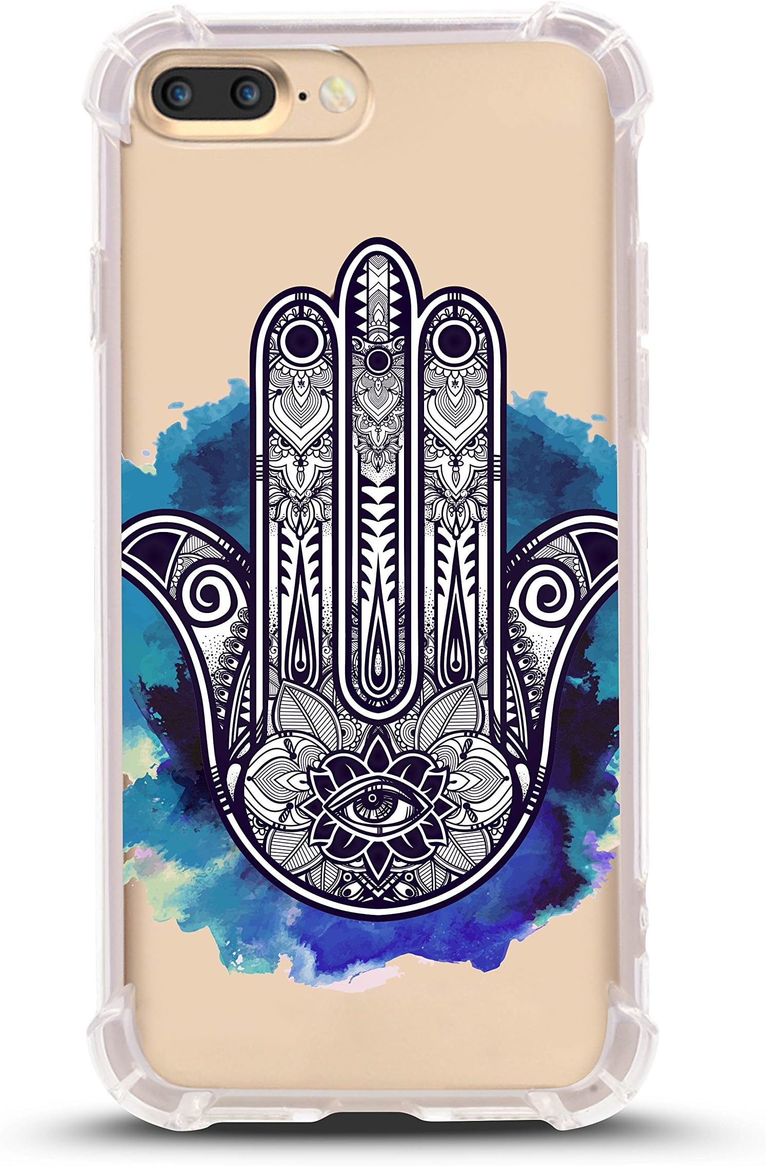 iPhone 8 PLUS case, with Shock Absorbent (5.5 inch screen), elegant hamsa hand Design (Compatible with iPhone 8 PLUS ONLY, not iPhone 8)