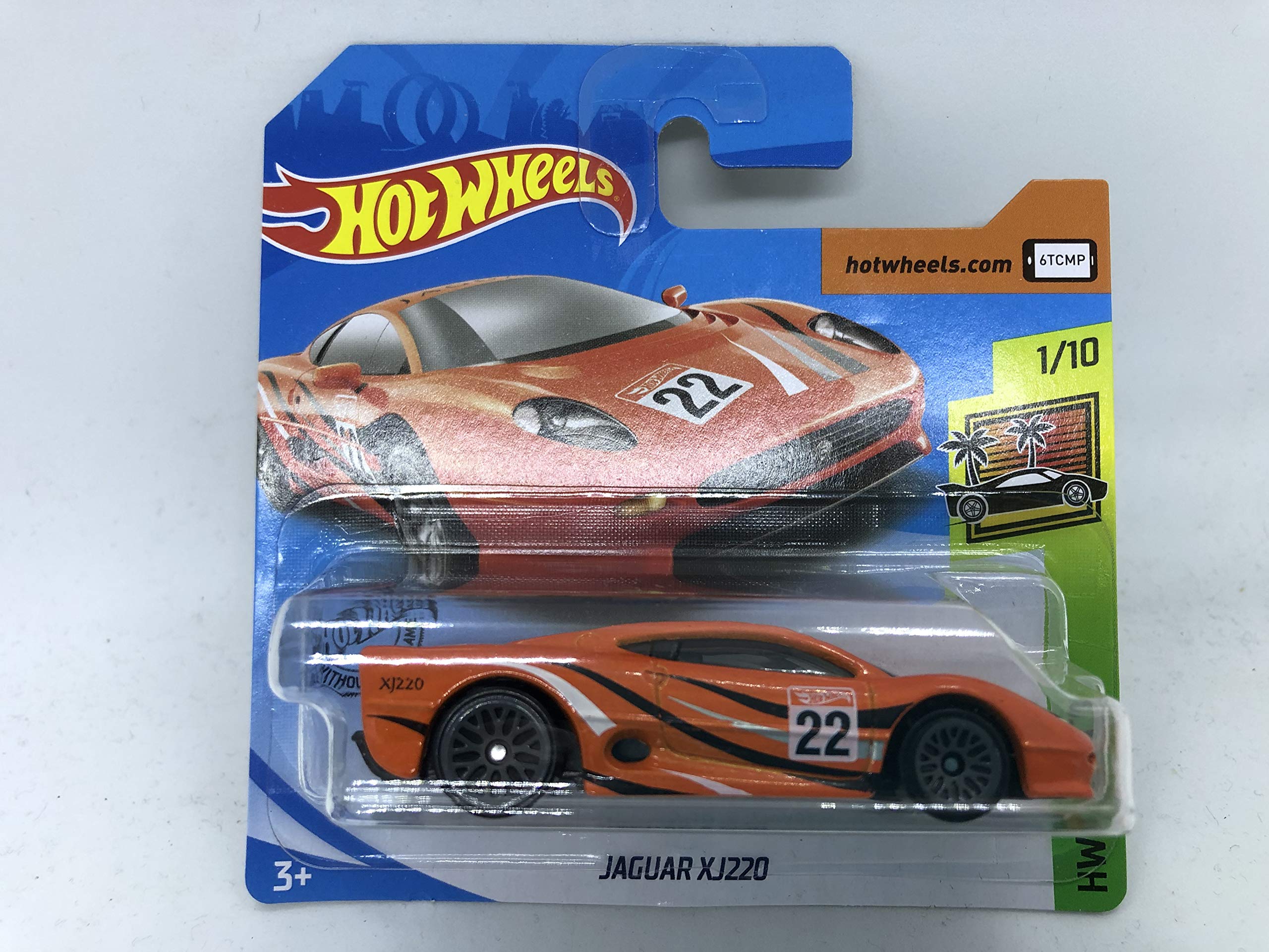 H Wheels 2019 Jaguar XJ220 Orange Die-cast Car, 1:10 Scale, Unisex Toy Vehicle