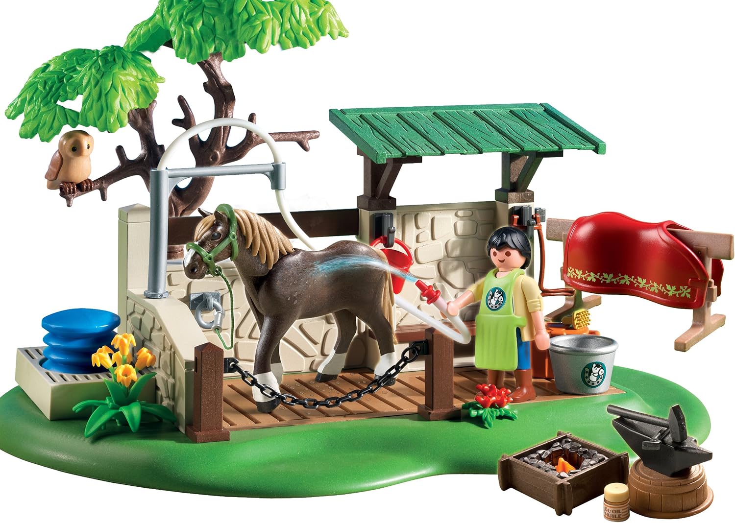 playmobil horse washing station