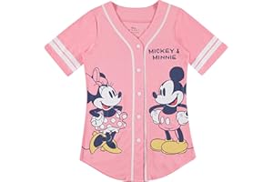 Disney Ladies Mickey Mouse Fashion Shirt - Mickey & Minnie Mouse Baseball Jersey Mickey Mouse Button Down Baseball Jersey